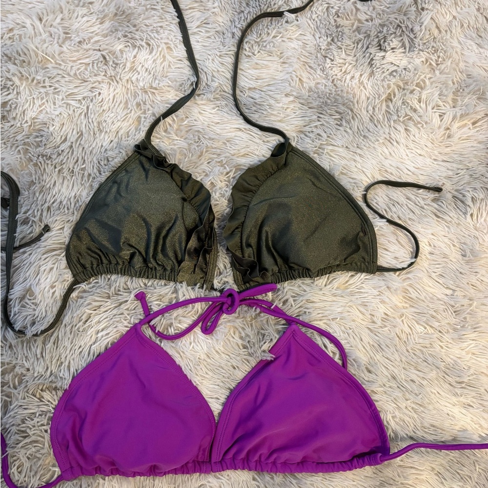 Green and Purple Bikini Top